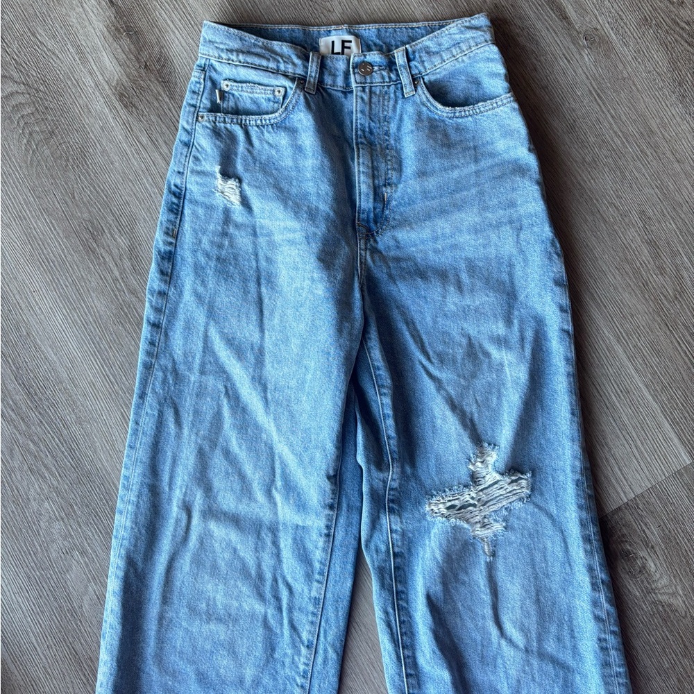 LOVERS AND FRIENDS LENNON SUPER HIGH RISE LOOSE WIDE LEG JEANS - Picture 6 of 9
